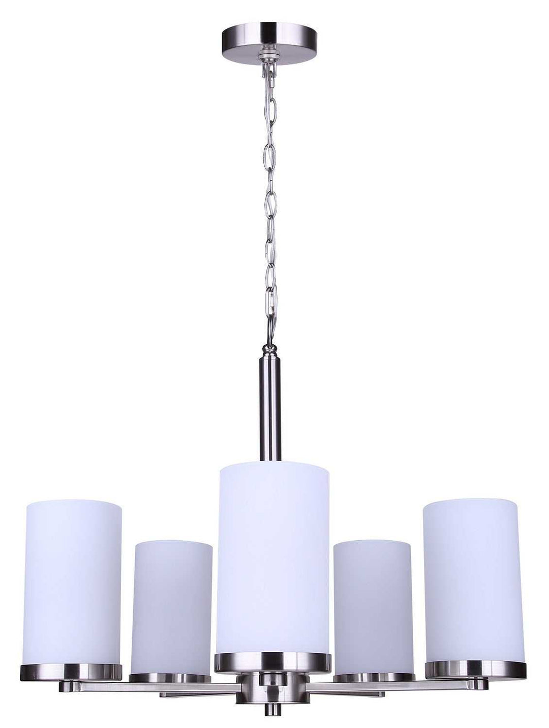 Britton Five Light Chandelier in Brushed Nickel Canarm Canada