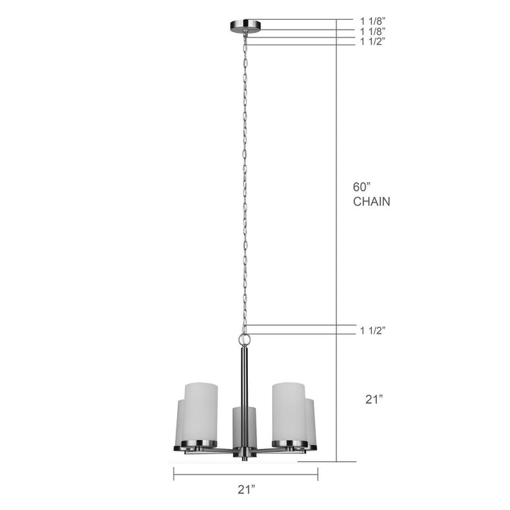 Britton Five Light Chandelier in Brushed Nickel Canarm Canada
