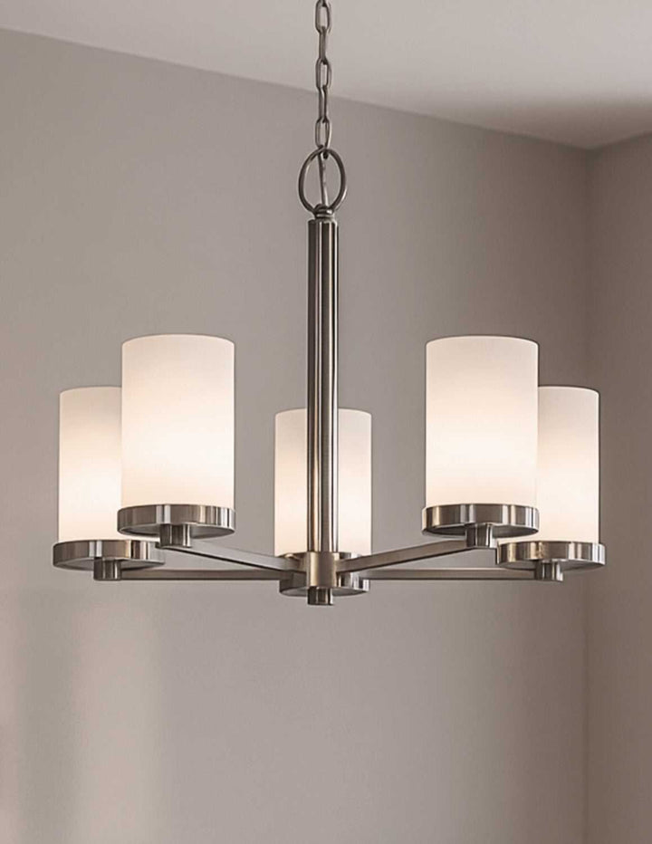 Britton Five Light Chandelier in Brushed Nickel Canarm Canada
