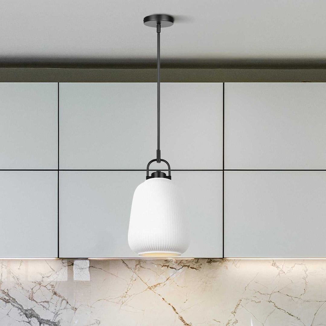 Kaslo One Light Pendant in Matte Black Canarm Canada