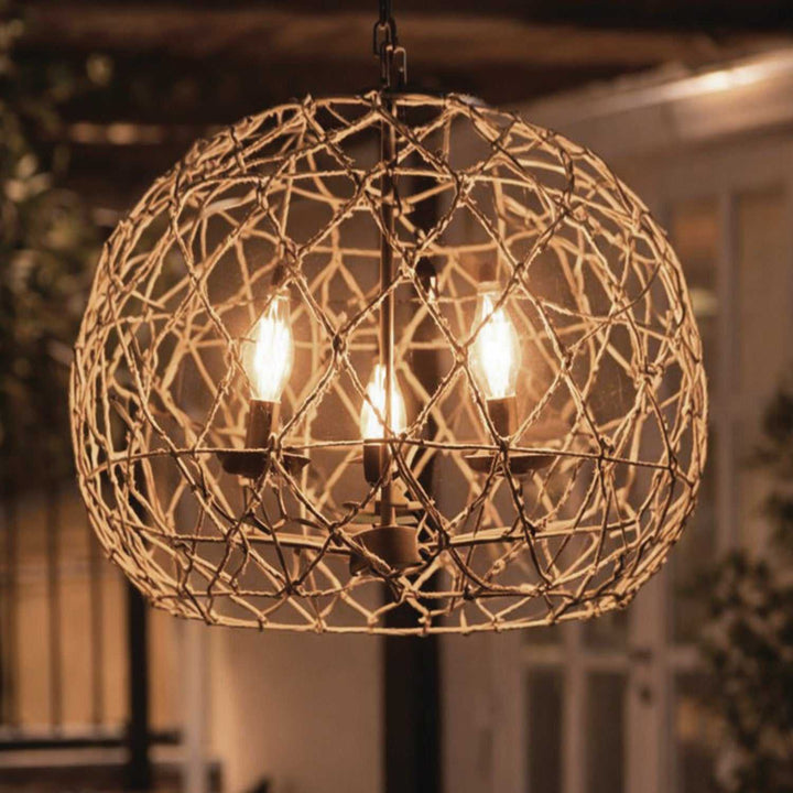 Hora-Marron Three Light Pendant in Tan Canarm Canada