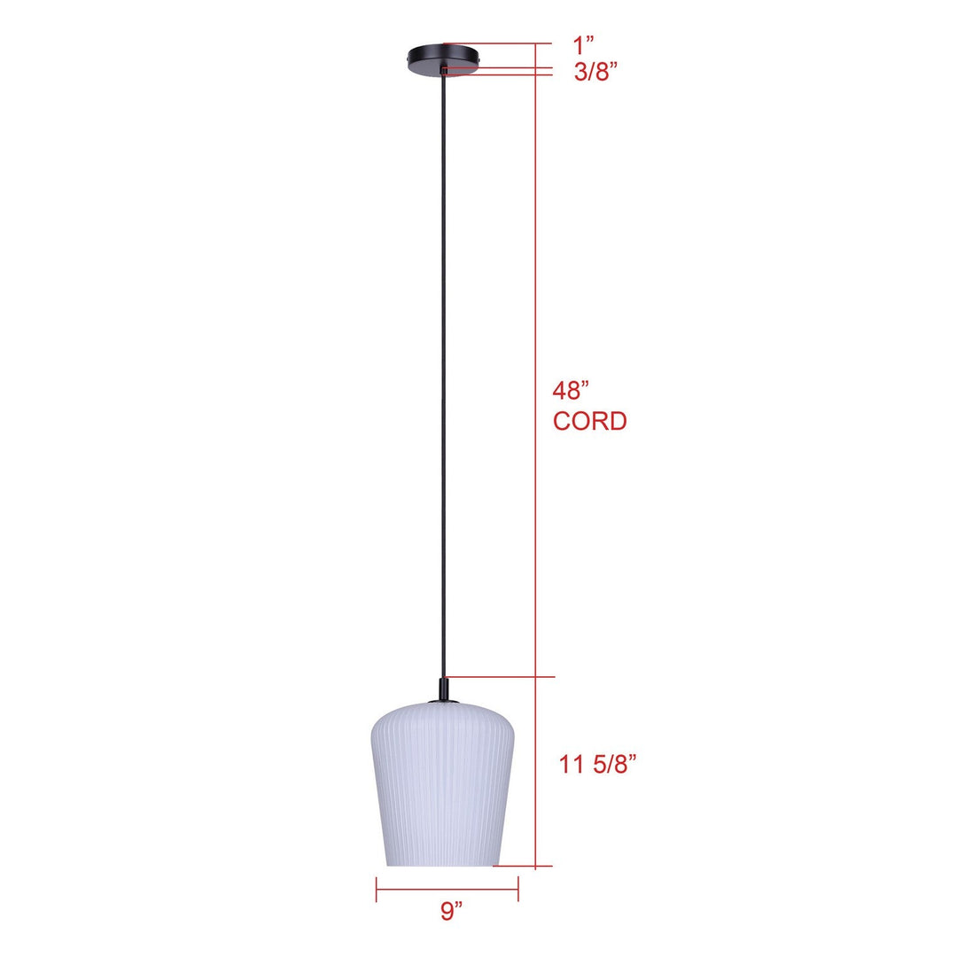 Leandro One Light Pendant in Matte Black Canarm Canada
