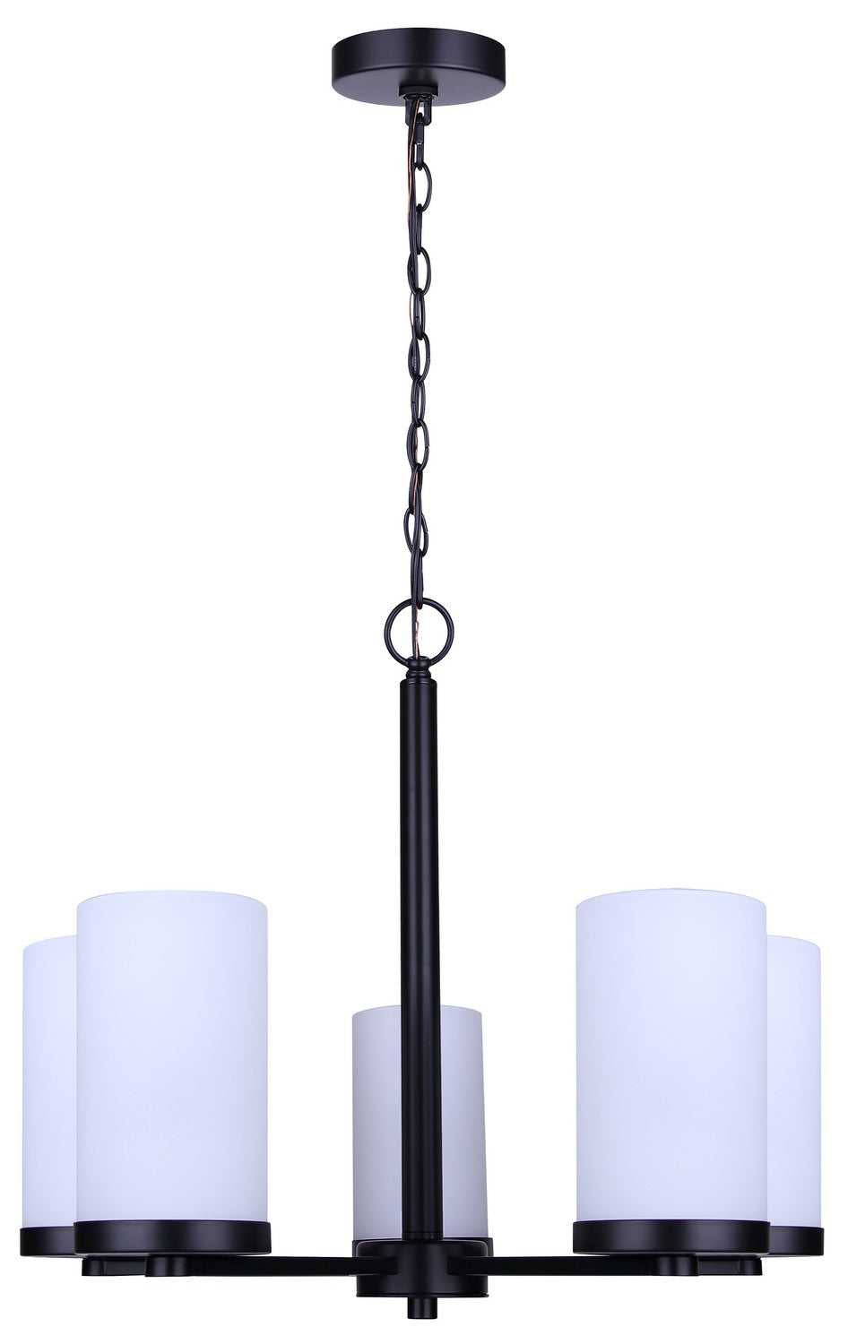Britton Five Light Chandelier in Matte Black Canarm Canada