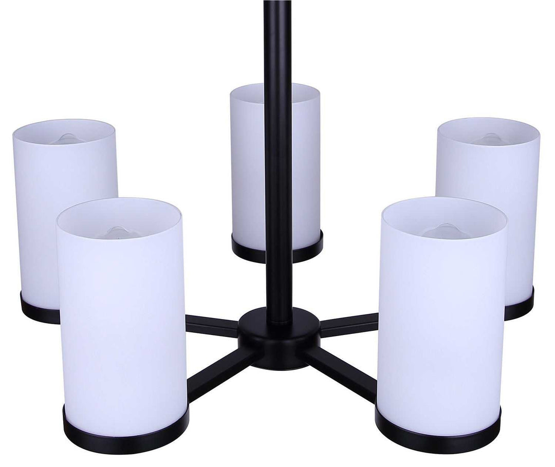 Britton Five Light Chandelier in Matte Black Canarm Canada