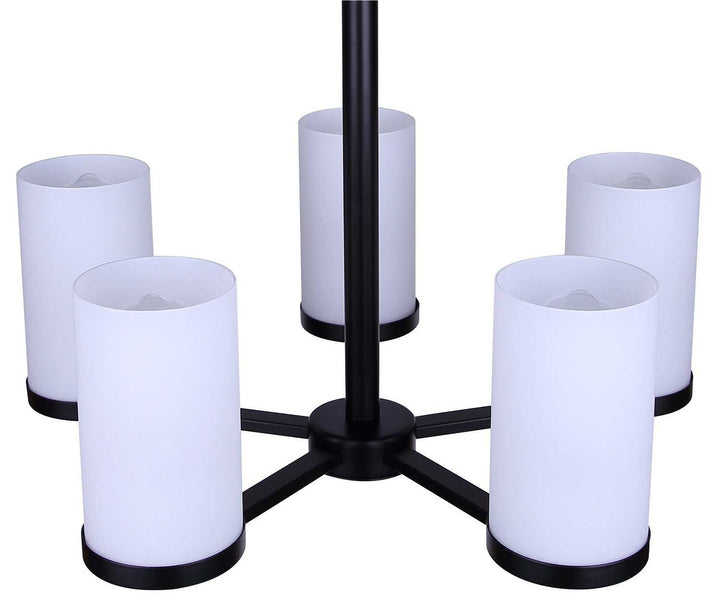 Britton Five Light Chandelier in Matte Black Canarm Canada