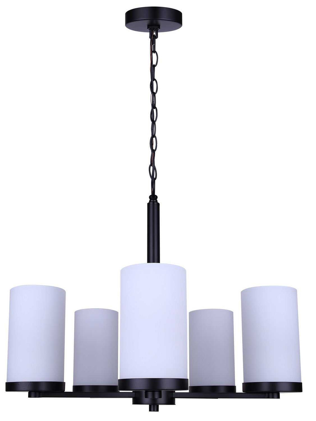 Britton Five Light Chandelier in Matte Black Canarm Canada