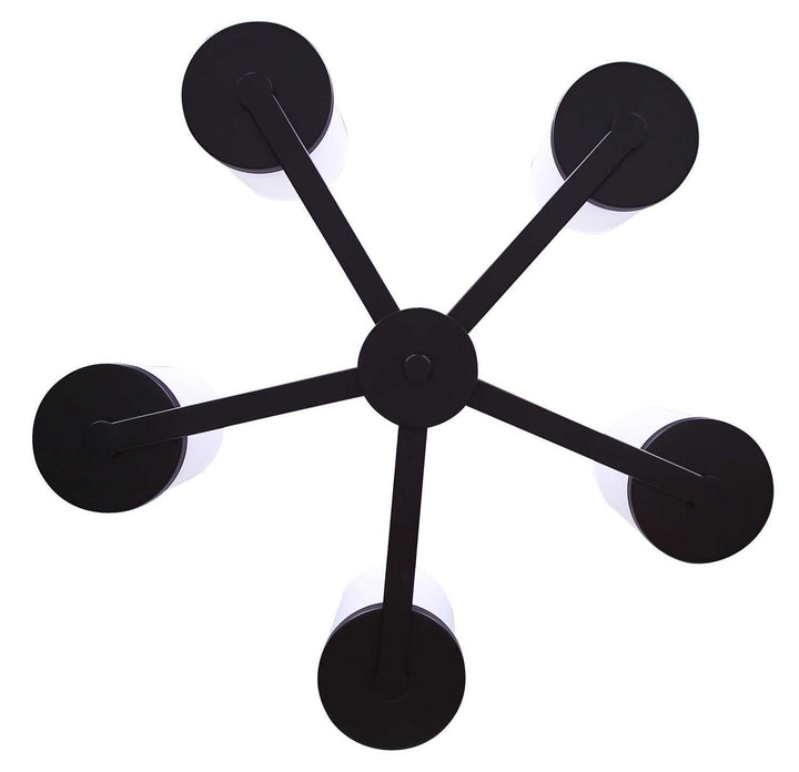 Britton Five Light Chandelier in Matte Black Canarm Canada