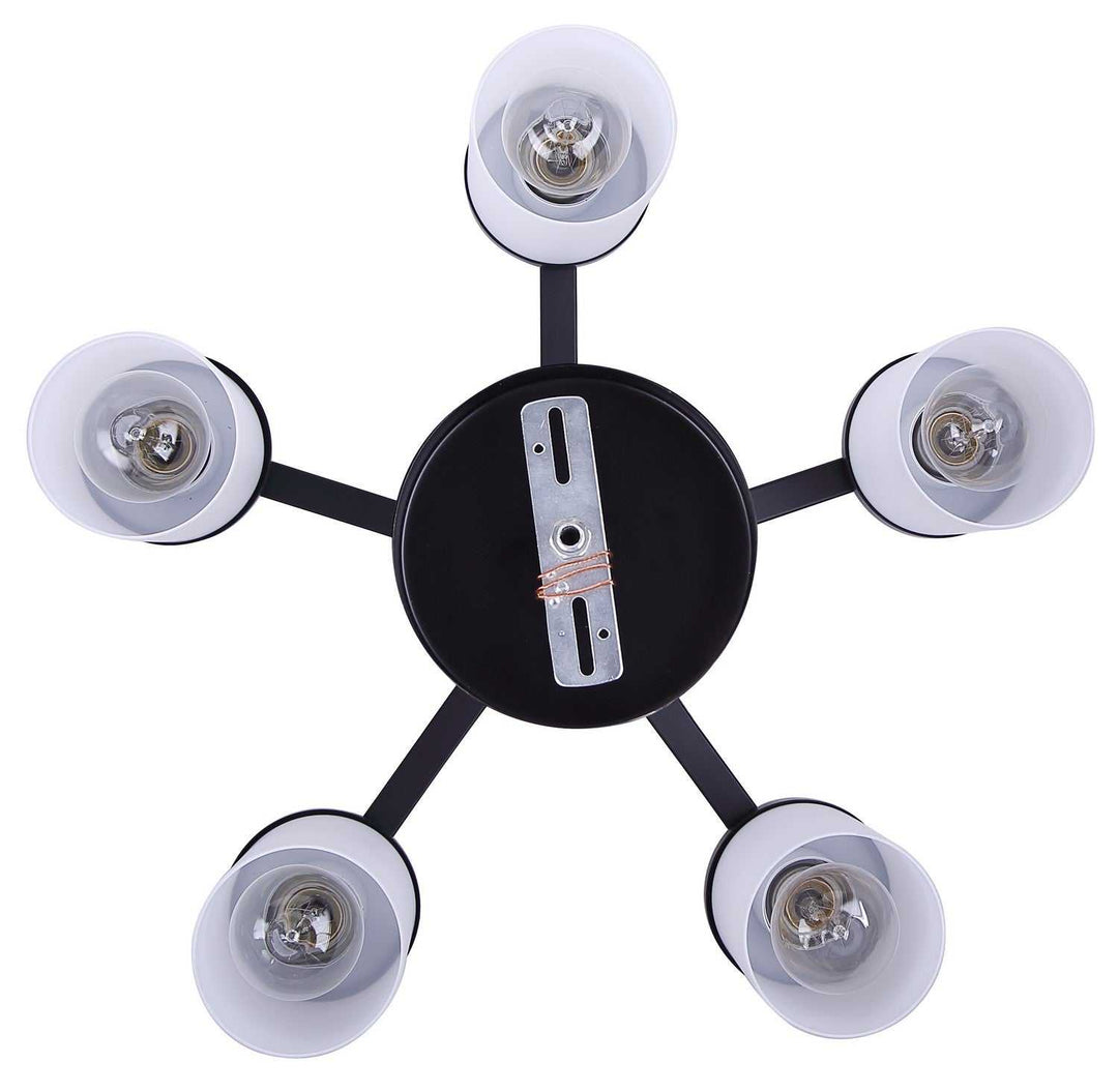 Britton Five Light Chandelier in Matte Black Canarm Canada