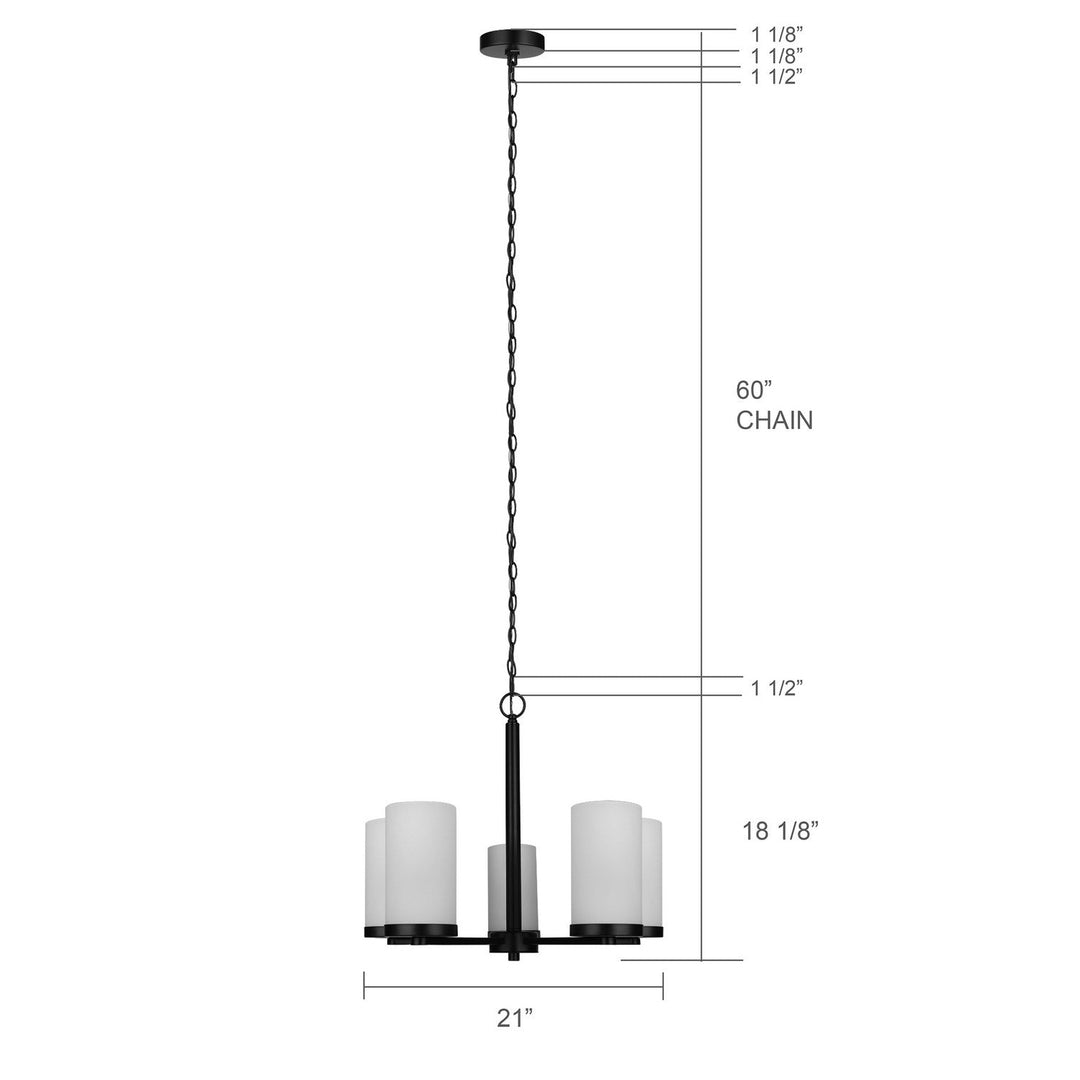 Britton Five Light Chandelier in Matte Black Canarm Canada