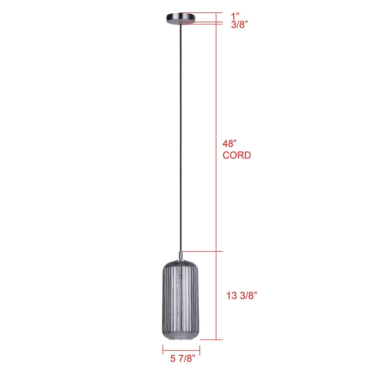 Malek One Light Pendant in Brushed Nickel Canarm Canada