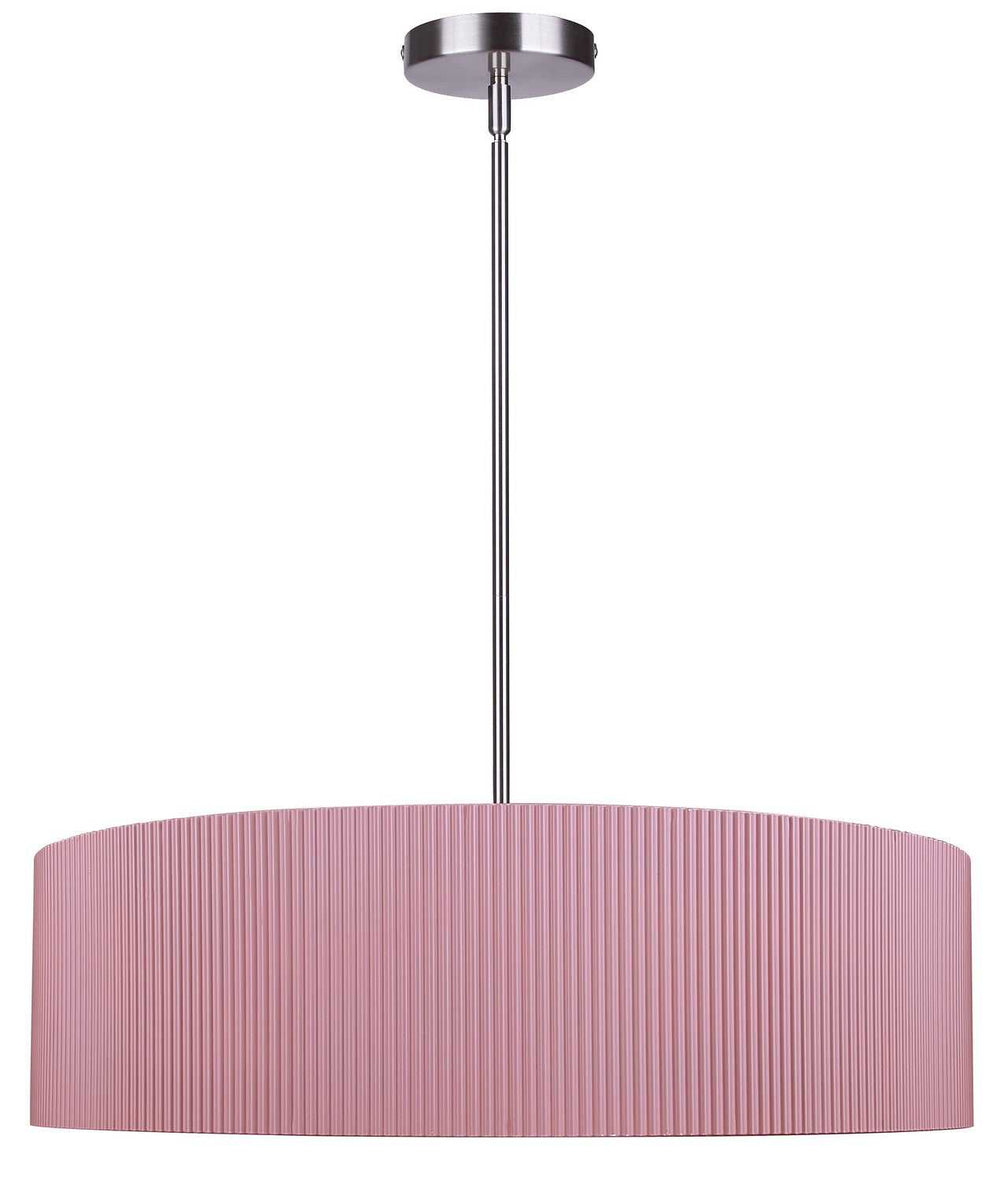 Evienne Three Light Chandelier in Brushed Nickel And Pink Canarm Canada