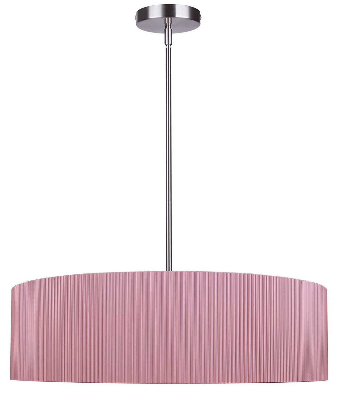 Evienne Three Light Chandelier in Brushed Nickel And Pink Canarm Canada