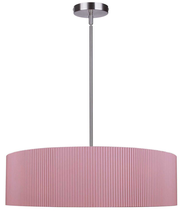 Evienne Three Light Chandelier in Brushed Nickel And Pink Canarm Canada