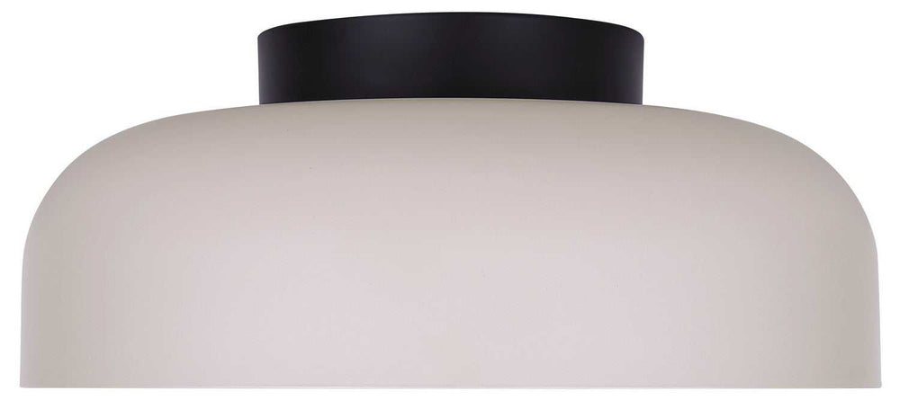 Petra LED Flush Mount in Matte Black And Stone Canarm Canada