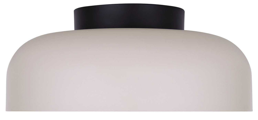Petra LED Flush Mount in Matte Black And Stone Canarm Canada