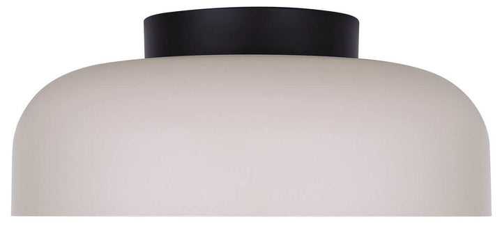 Petra LED Flush Mount in Matte Black And Stone Canarm Canada