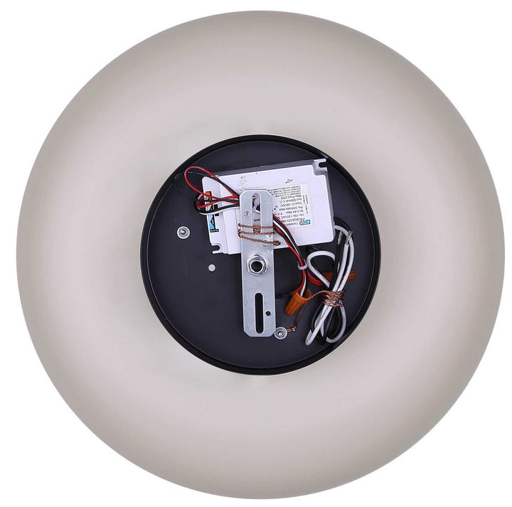 Petra LED Flush Mount in Matte Black And Stone Canarm Canada