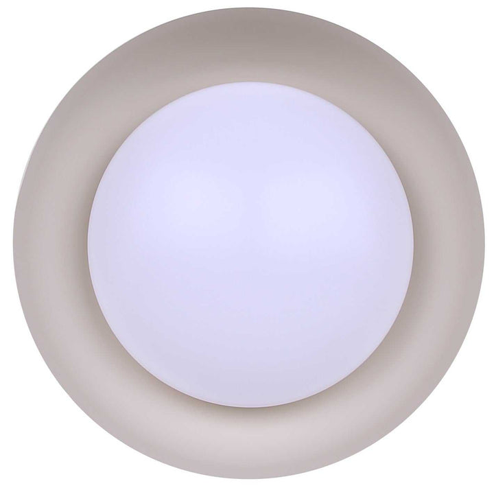 Petra LED Flush Mount in Matte Black And Stone Canarm Canada