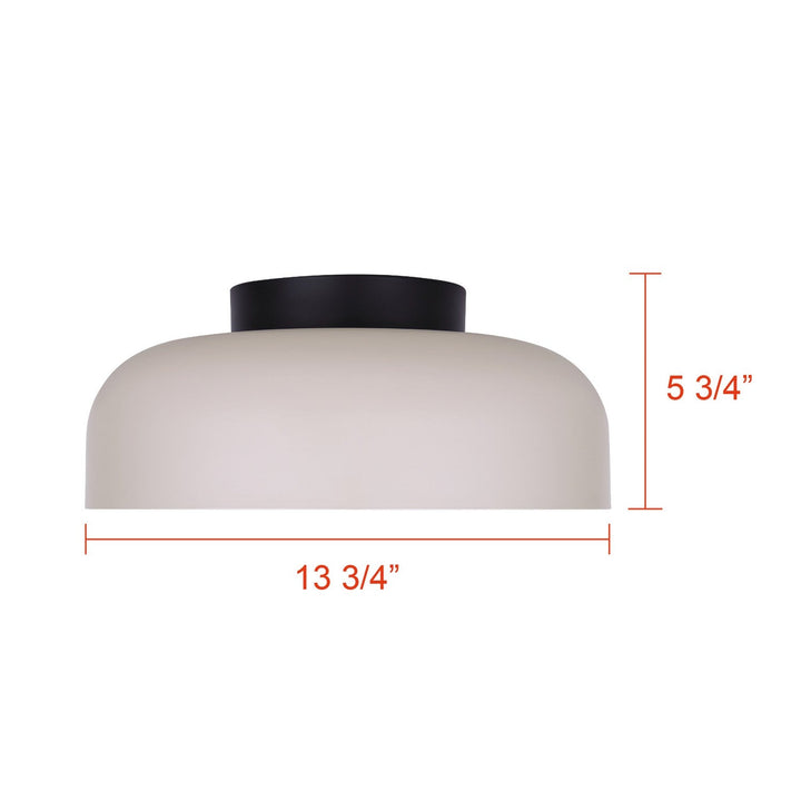 Petra LED Flush Mount in Matte Black And Stone Canarm Canada