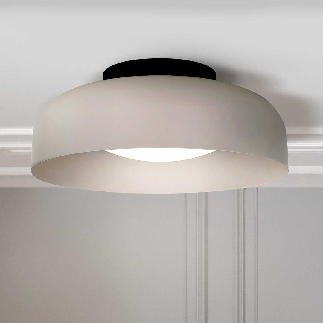 Petra LED Flush Mount in Matte Black And Stone Canarm Canada