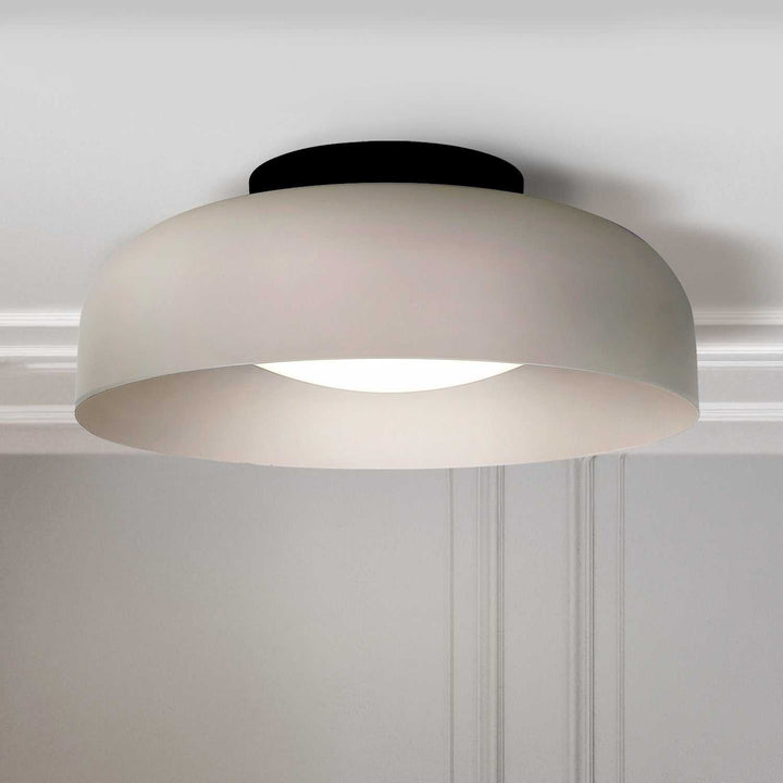 Petra LED Flush Mount in Matte Black And Stone Canarm Canada