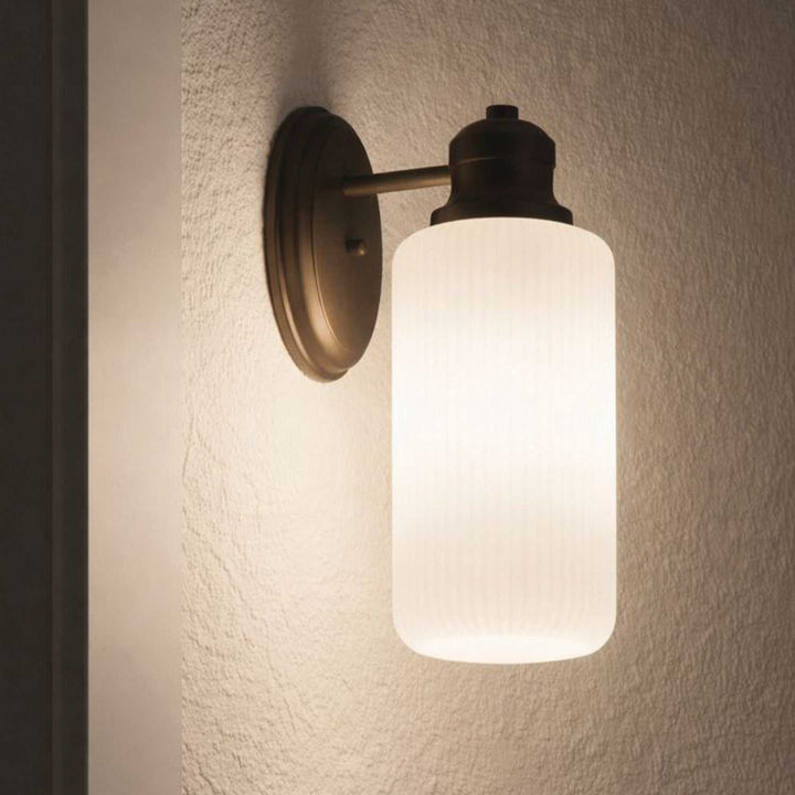 Vega One Light Outdoor Wall Lantern in Sand Black Canarm Canada