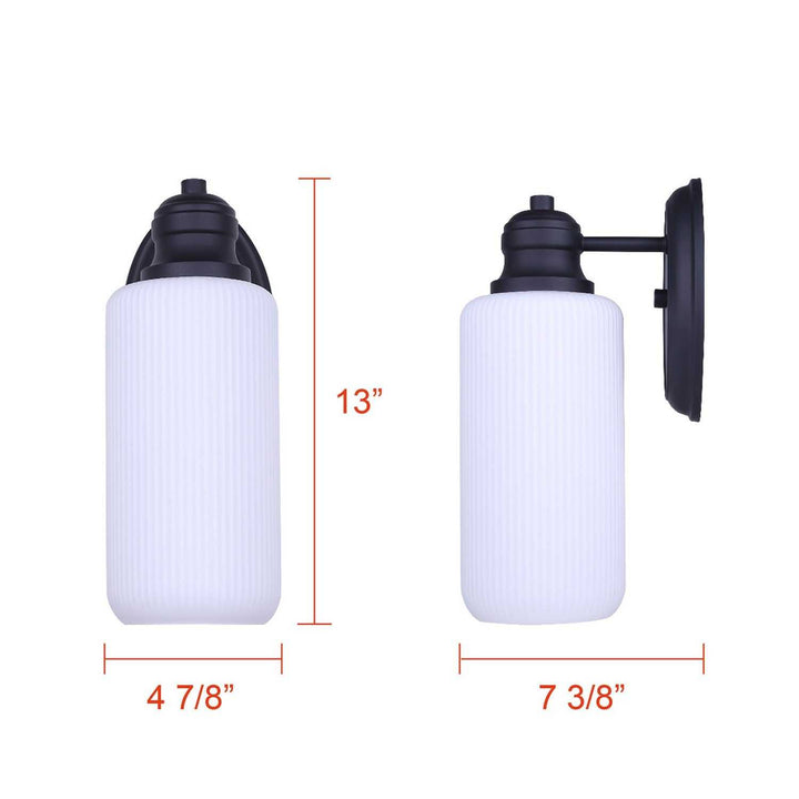 Vega One Light Outdoor Wall Lantern in Sand Black Canarm Canada