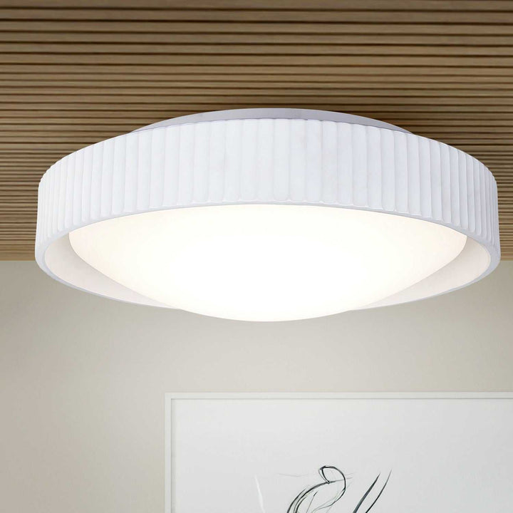 Harvey LED Flush Mount in Matte White Canarm Canada