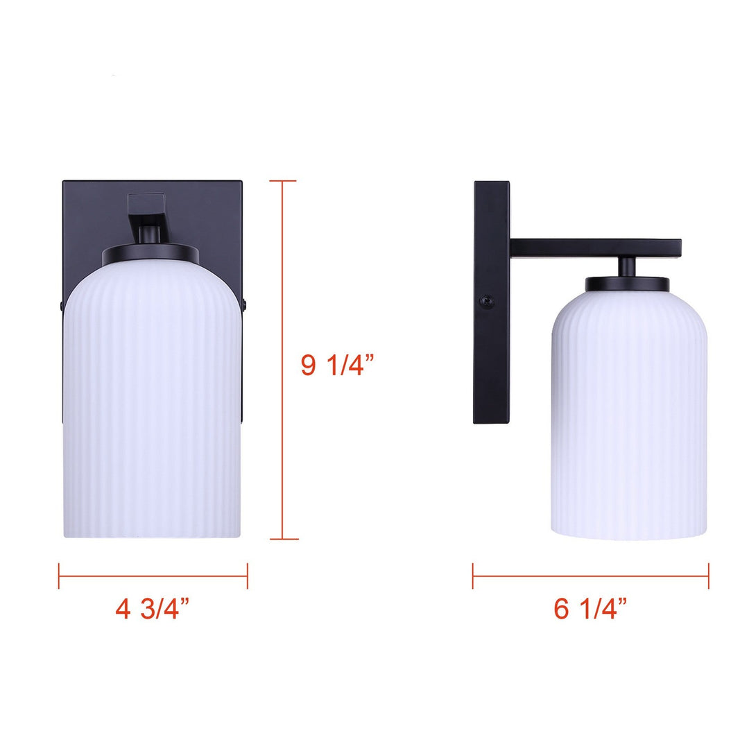 Bram One Light Wall Sconce in Matte Black Canarm Canada