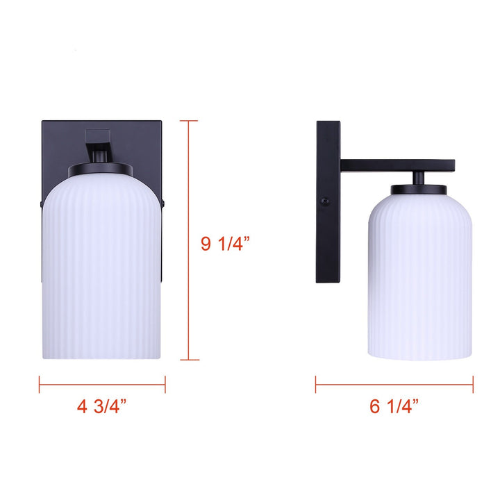Bram One Light Wall Sconce in Matte Black Canarm Canada