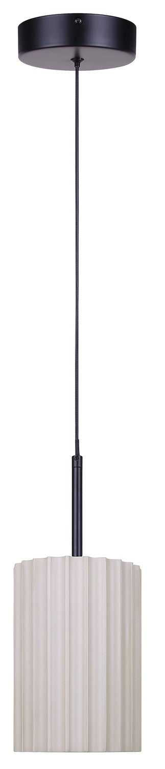 Tavi LED Pendant in Matte Black And Stone Canarm Canada