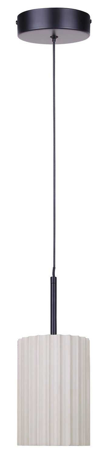Tavi LED Pendant in Matte Black And Stone Canarm Canada
