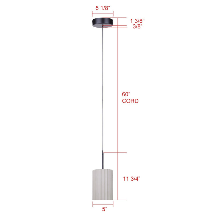 Tavi LED Pendant in Matte Black And Stone Canarm Canada
