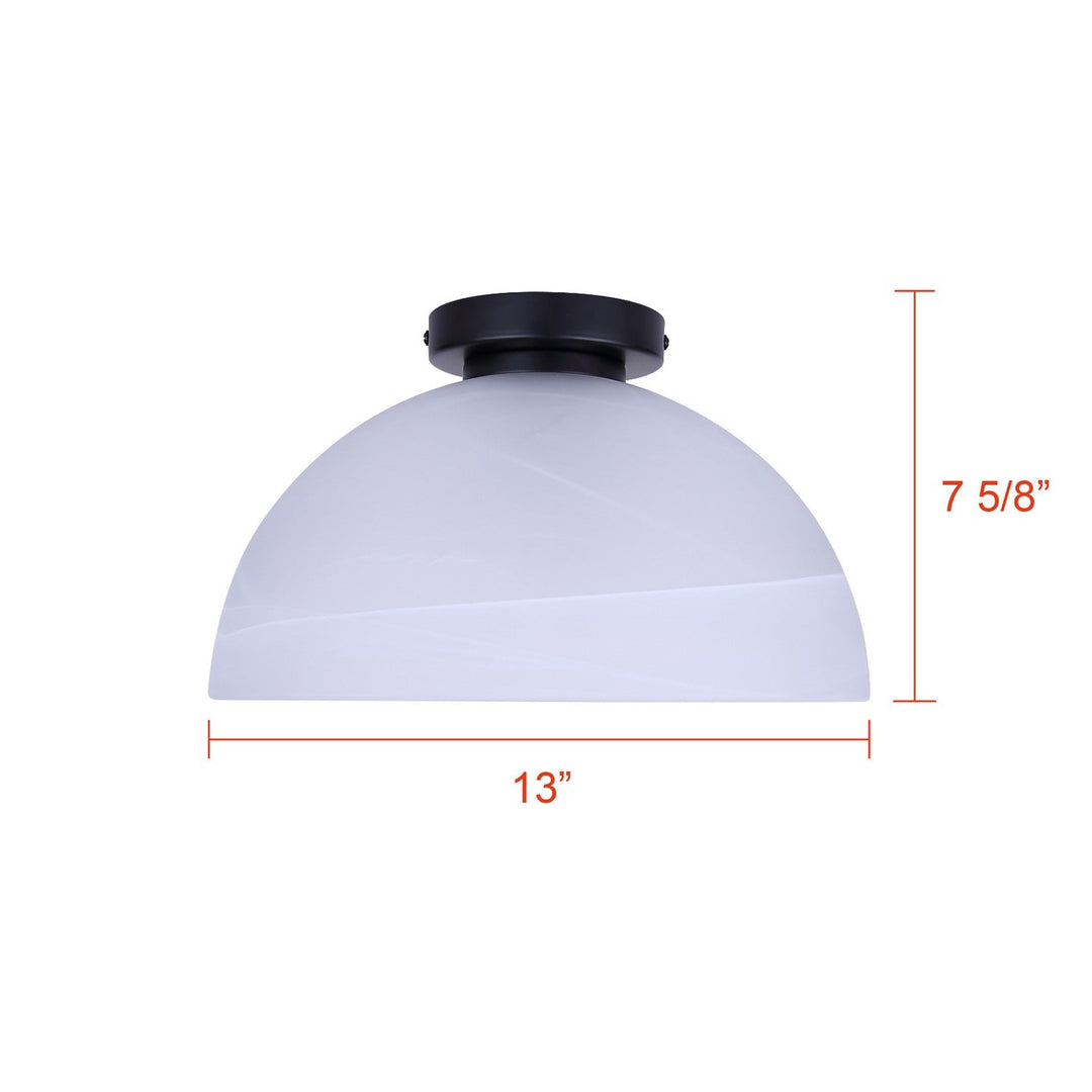 Marek One Light Flush Mount in Matte Black Canarm Canada