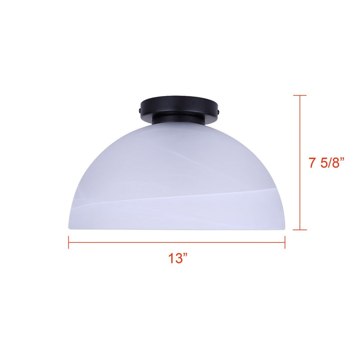 Marek One Light Flush Mount in Matte Black Canarm Canada