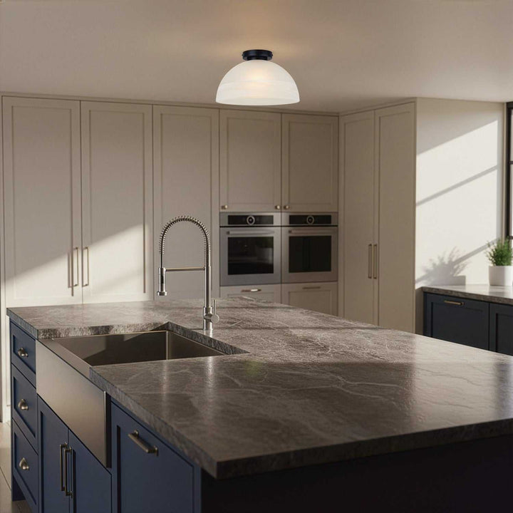 Marek One Light Flush Mount in Matte Black Canarm Canada
