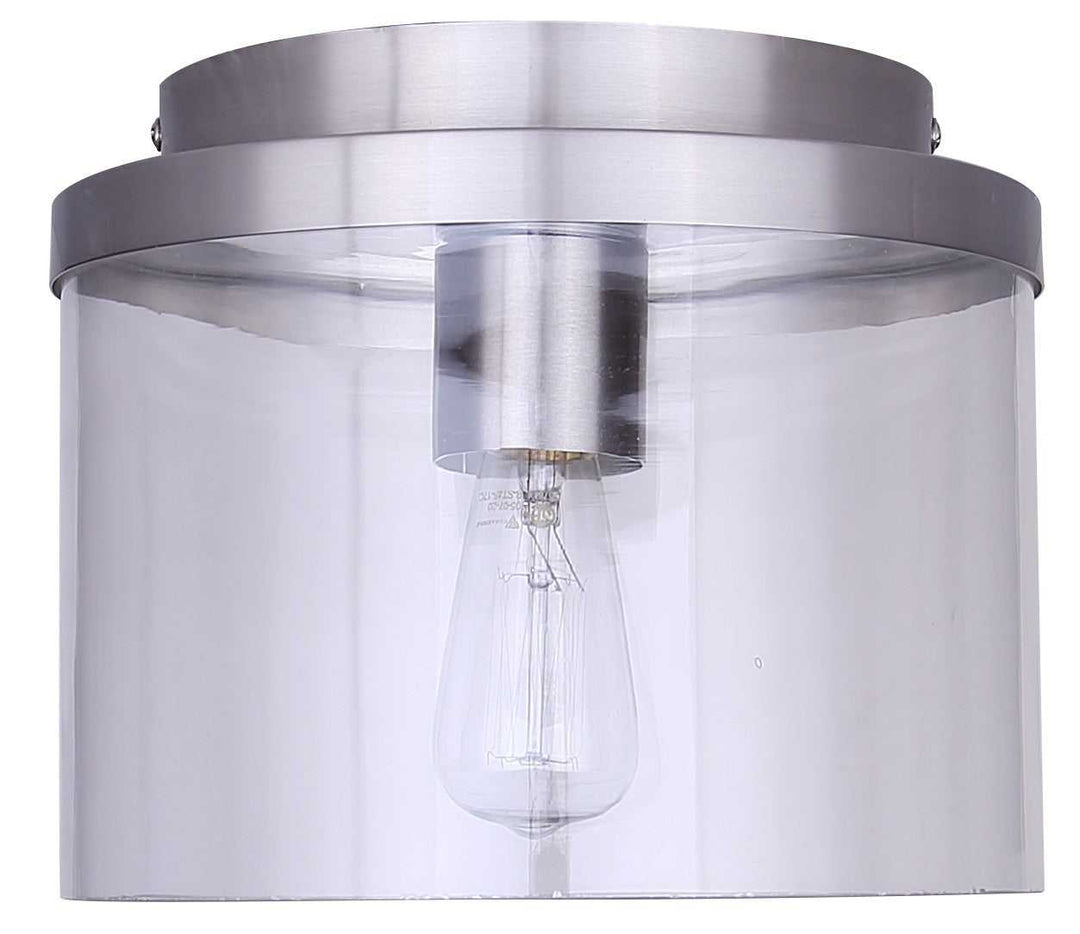 Britton One Light Flush Mount in Brushed Nickel Canarm Canada