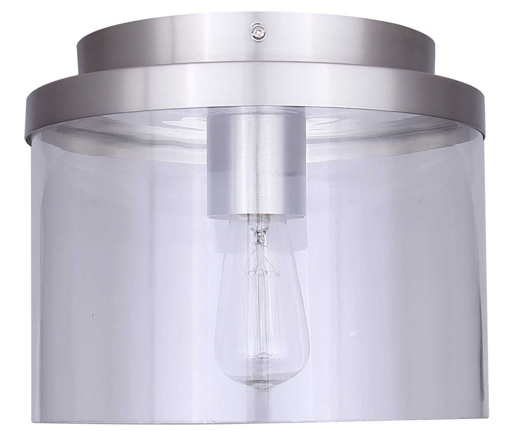 Britton One Light Flush Mount in Brushed Nickel Canarm Canada