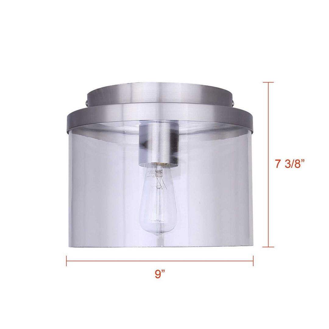 Britton One Light Flush Mount in Brushed Nickel Canarm Canada