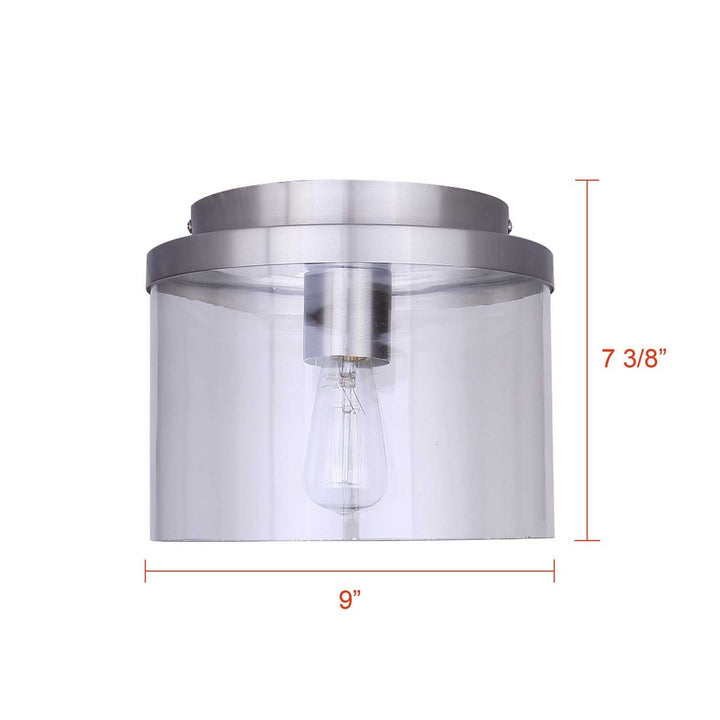 Britton One Light Flush Mount in Brushed Nickel Canarm Canada