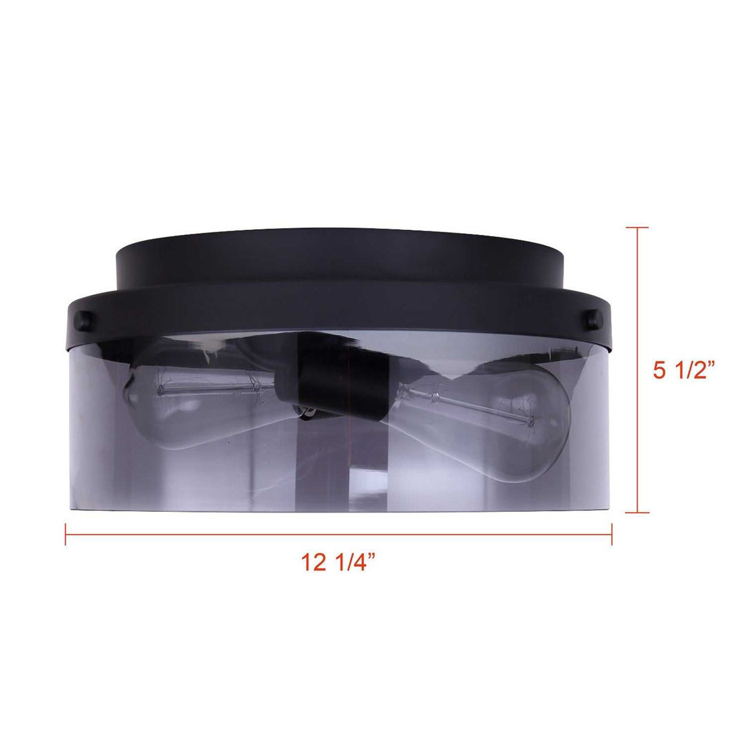 Nina Two Light Flush Mount in Matte Black Canarm Canada