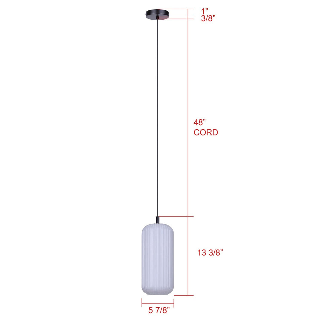 Malek One Light Pendant in Matte Black Canarm Canada