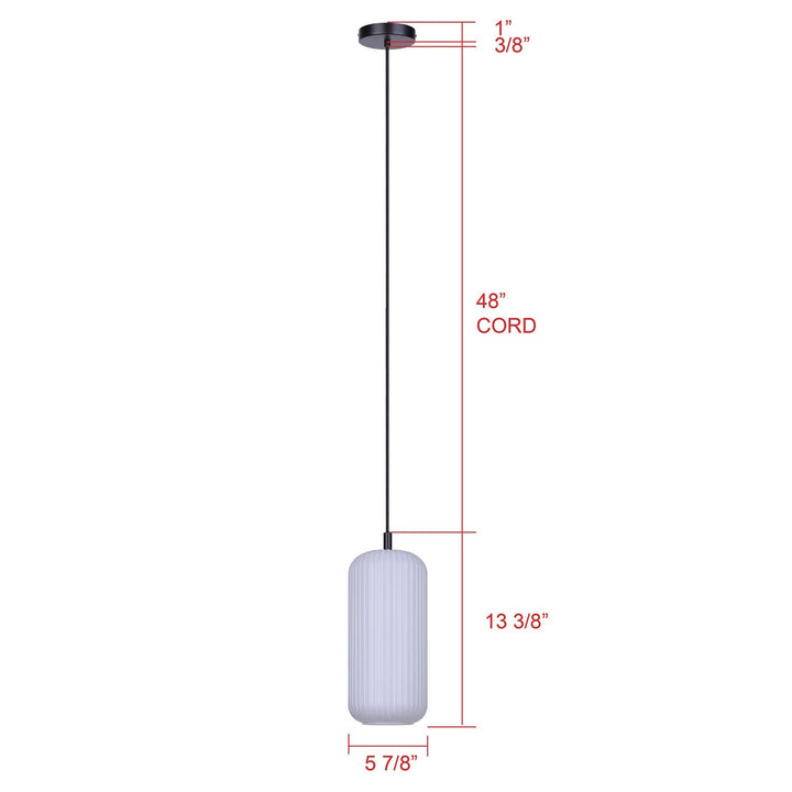Malek One Light Pendant in Matte Black Canarm Canada