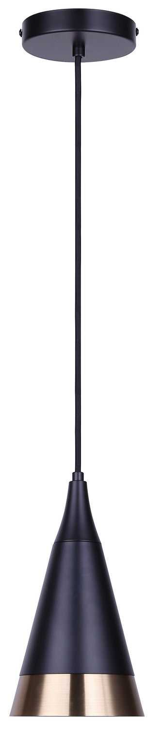 Noire One Light Pendant in Matte Black + Gold Canarm Canada