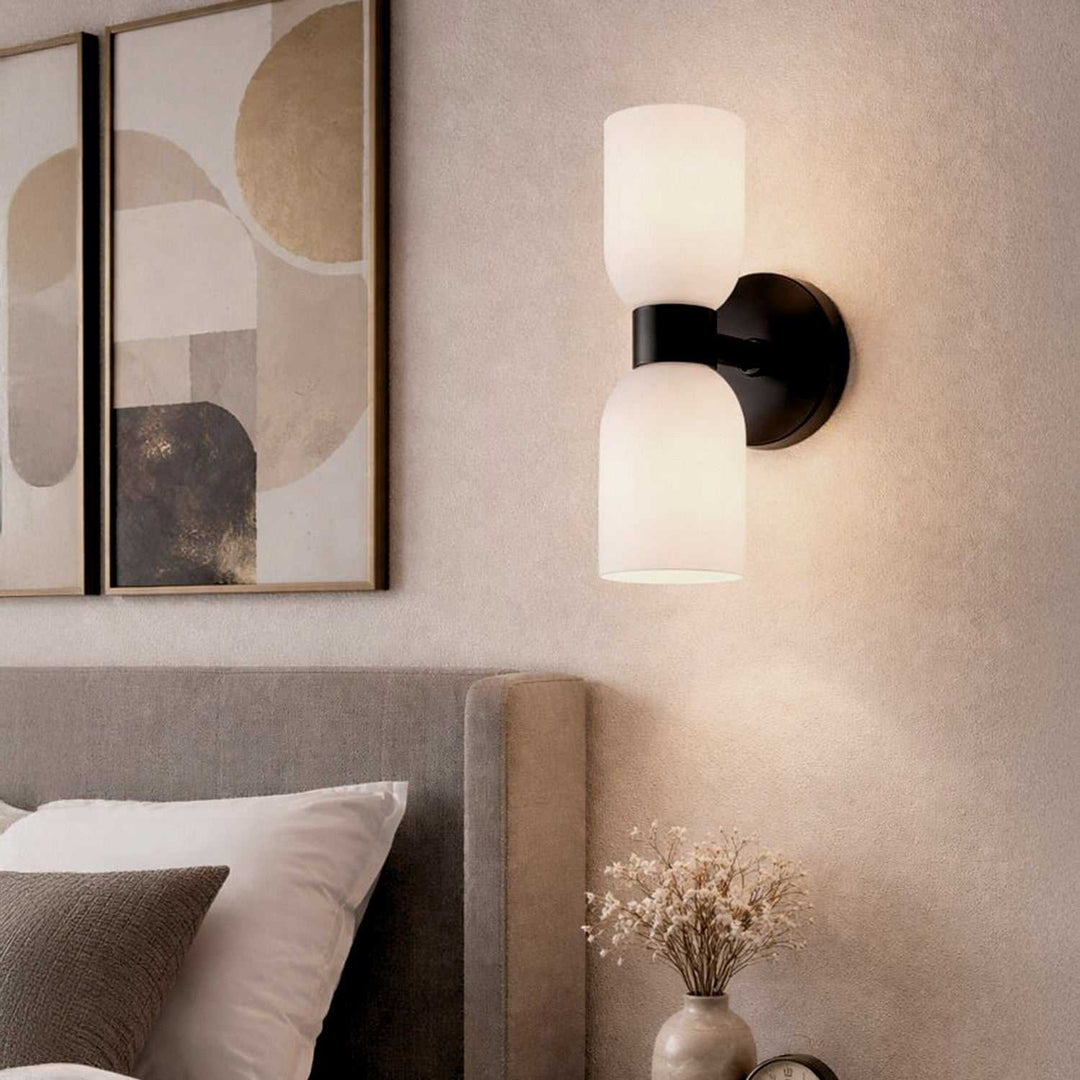 Darius Two Light Wall Fixture in Matte Black Canarm Canada