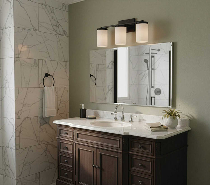 Britton Three Light Vanity in Matte Black Canarm Canada