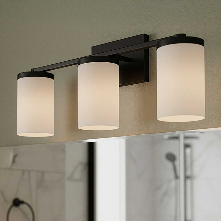 Britton Three Light Vanity in Matte Black Canarm Canada