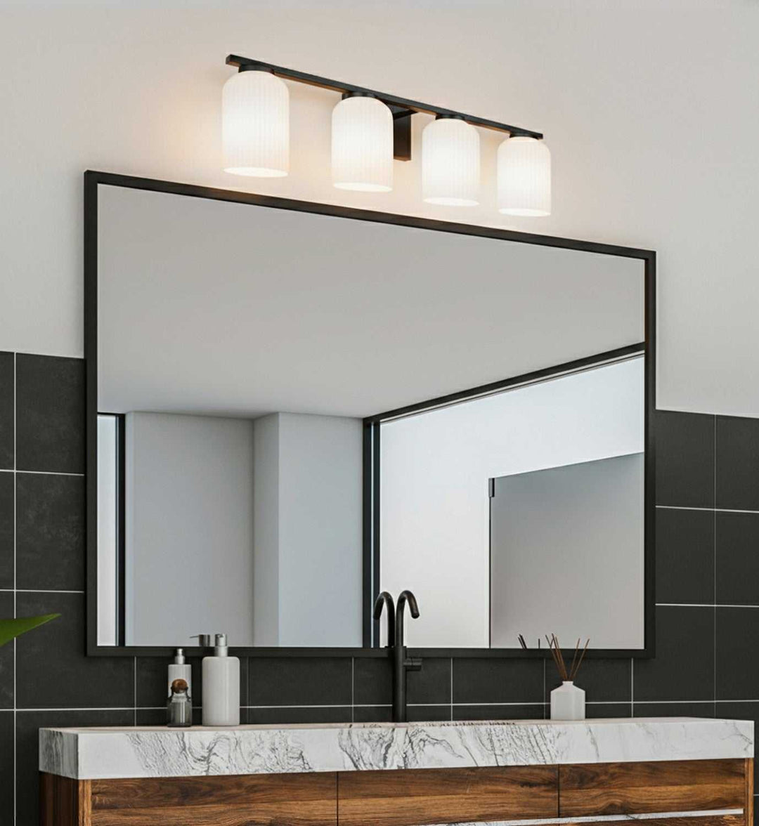 Bram Four Light Vanity in Matte Black Canarm Canada