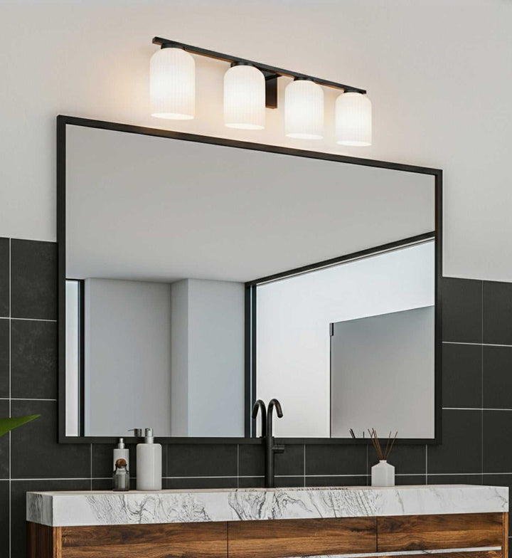 Bram Four Light Vanity in Matte Black Canarm Canada