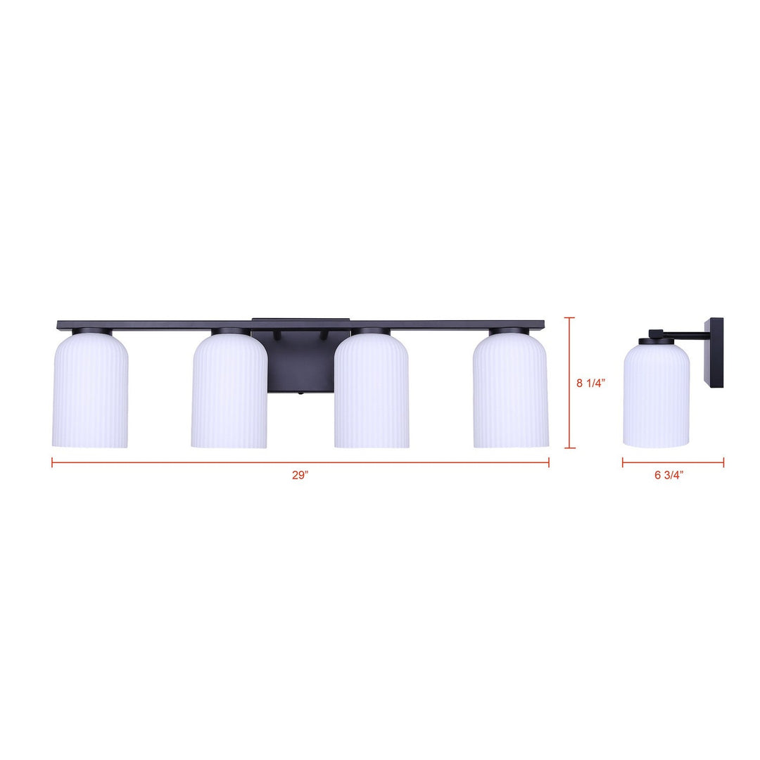 Bram Four Light Vanity in Matte Black Canarm Canada
